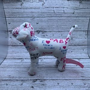 Pink Victoria Secret Dog White With Heart Kiss Ect Plush